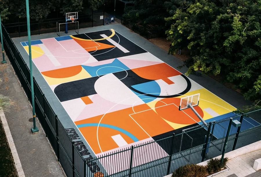 Thi công sân bóng chuyền, bóng rổ